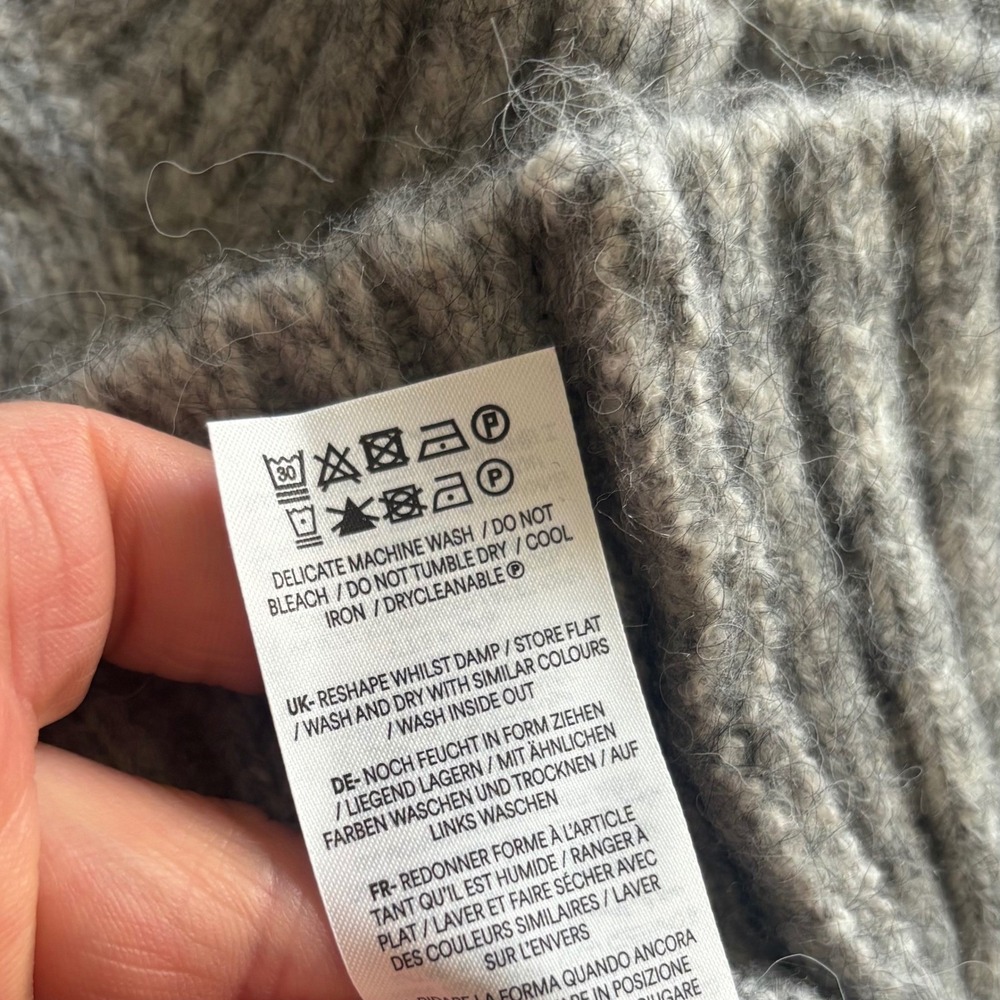 Boden Wool Mohair Blend Fuzzy Crop Sweater Vest Gray Sleeveless Women's Size XL - Picture 6 of 6